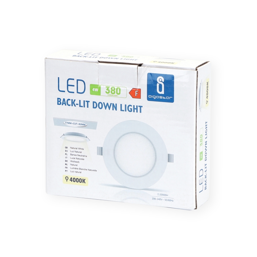 Aigostar - Χωνευτό Φωτιστικό LED LED/4W/230V 4000K διάμετρος 9,8 cm λευκό