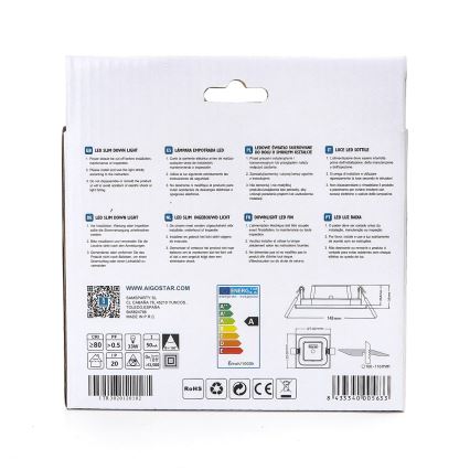 Aigostar - Χωνευτό Φωτιστικό LED ULTRATHIN LED/6W/230V 6000K λευκό