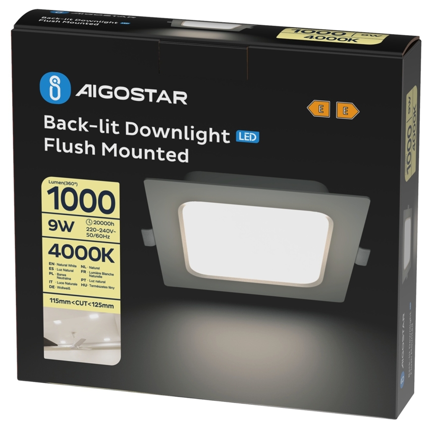 Aigostar - Χωνευτό φωτιστικό οροφής LED/9W/230V 4000K 14,5x14,5 cm λευκό