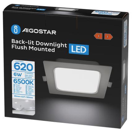 Aigostar - Χωνευτό LED φωτιστικό οροφής LED/6W/230V 6500K 12x12 cm λευκό