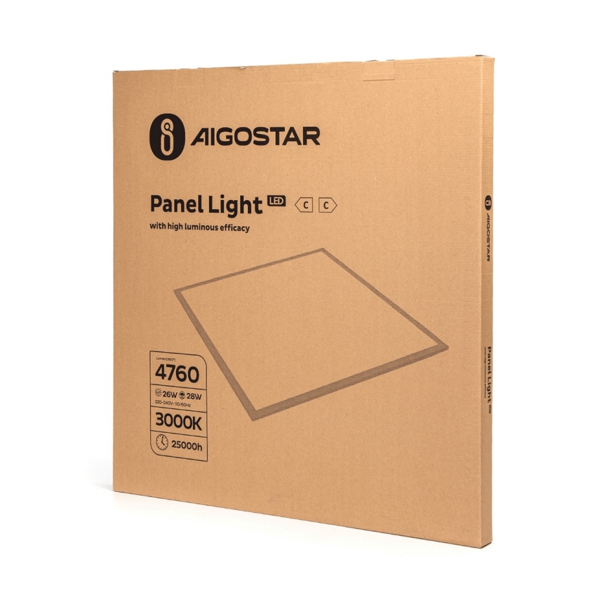 Aigostar - Χωνευτό πάνελ οροφής LED LED/28W/230V 62x62 cm 3000K