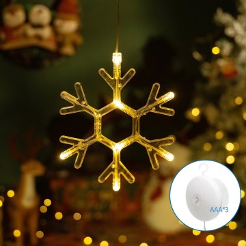 Aigostar - Χριστουγεννιάτικο διακοσμητικό LED LED/3xAAA θερμό λευκό νιφάδα 19cm