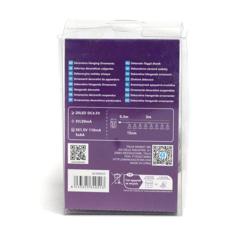 Aigostar - Χριστουγεννιάτικα λαμπάκια LED 20xLED/3xAA 3,3m δέντρα