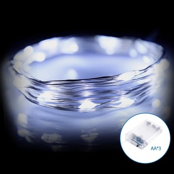 Aigostar - Χριστουγεννιάτικα λαμπάκια LED 50xLED/3xAA 5,3m ψυχρό λευκό