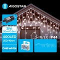 Aigostar - Χριστουγεννιάτικα λαμπάκια εξωτερικού χώρου LED 400xLED/8 λειτουργίες 23x0,6m IP44 ψυχρό λευκό