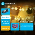 Aigostar - Χριστουγεννιάτικη φωτεινή αλυσίδα εξωτερικού χώρου LED 100xLED/8 λειτουργίες 13m IP44 θερμό λευκό