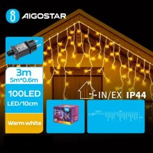 Aigostar - Χριστουγεννιάτικη φωτεινή αλυσίδα εξωτερικού χώρου LED 100xLED/8 λειτουργίες 8x0,6m IP44 θερμό λευκό