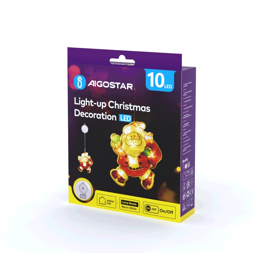 Aigostar - Χριστουγεννιάτικο διακοσμητικό LED LED/3xAAA Άγιος Βασίλης 20cm
