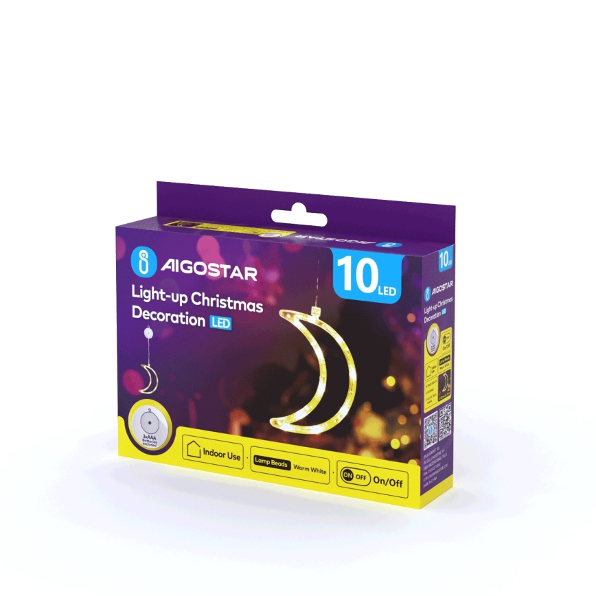 Aigostar - Χριστουγεννιάτικο διακοσμητικό LED LED/3xAAA φεγγάρι 18,5cm
