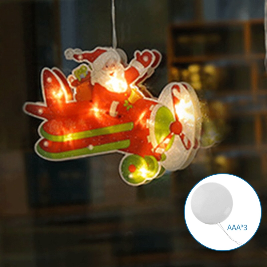 Aigostar - Χριστουγεννιάτικο διακοσμητικό LED LED/3xAAA Χριστουγεννιάτικο αεροπλάνο 17cm
