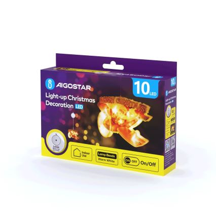 Aigostar - Χριστουγεννιάτικο διακοσμητικό LED LED/3xAAA Χριστουγεννιάτικο αεροπλάνο 17cm