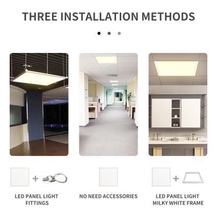 Aigostar - Χωνευτό πάνελ οροφής LED LED/40W/230V 3000K/4000K/6500K 60x60cm λευκό