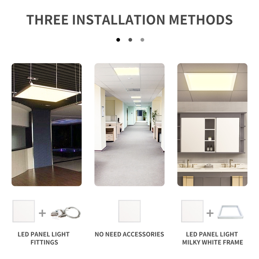 Aigostar - Χωνευτό πάνελ οροφής LED LED/40W/230V 3000K/4000K/6500K 60x60cm λευκό