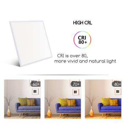 Aigostar - Χωνευτό πάνελ οροφής LED LED/40W/230V 3000K/4000K/6500K 60x60cm λευκό
