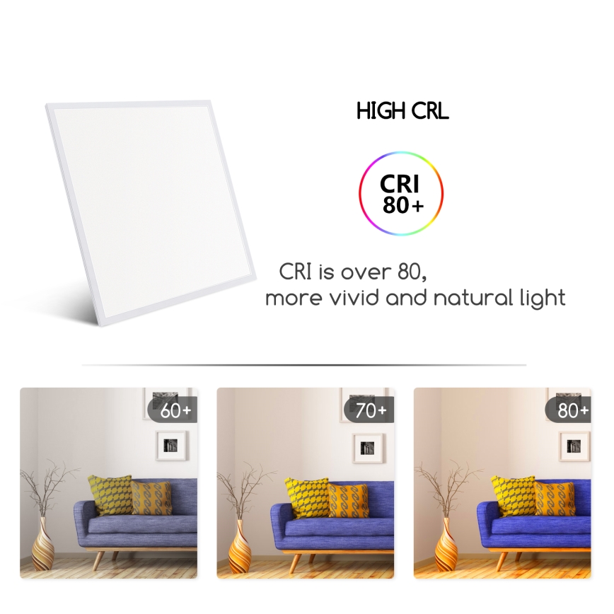 Aigostar - Χωνευτό πάνελ οροφής LED LED/40W/230V 3000K/4000K/6500K 60x60cm λευκό