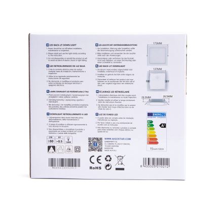 Aigostar - Χωνευτό Φωτιστικό LED LED/15W/230V 17,5x17,5 cm 3000K λευκό