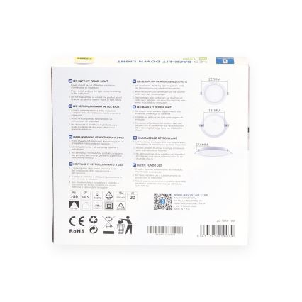 Aigostar - Χωνευτό Φωτιστικό LED LED/18W/230V 3000K διάμετρος 27,5 cm λευκό