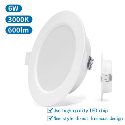 Aigostar - Χωνευτό Φωτιστικό LED LED/6W/230V 3000K διάμετρος 11,8 cm λευκό