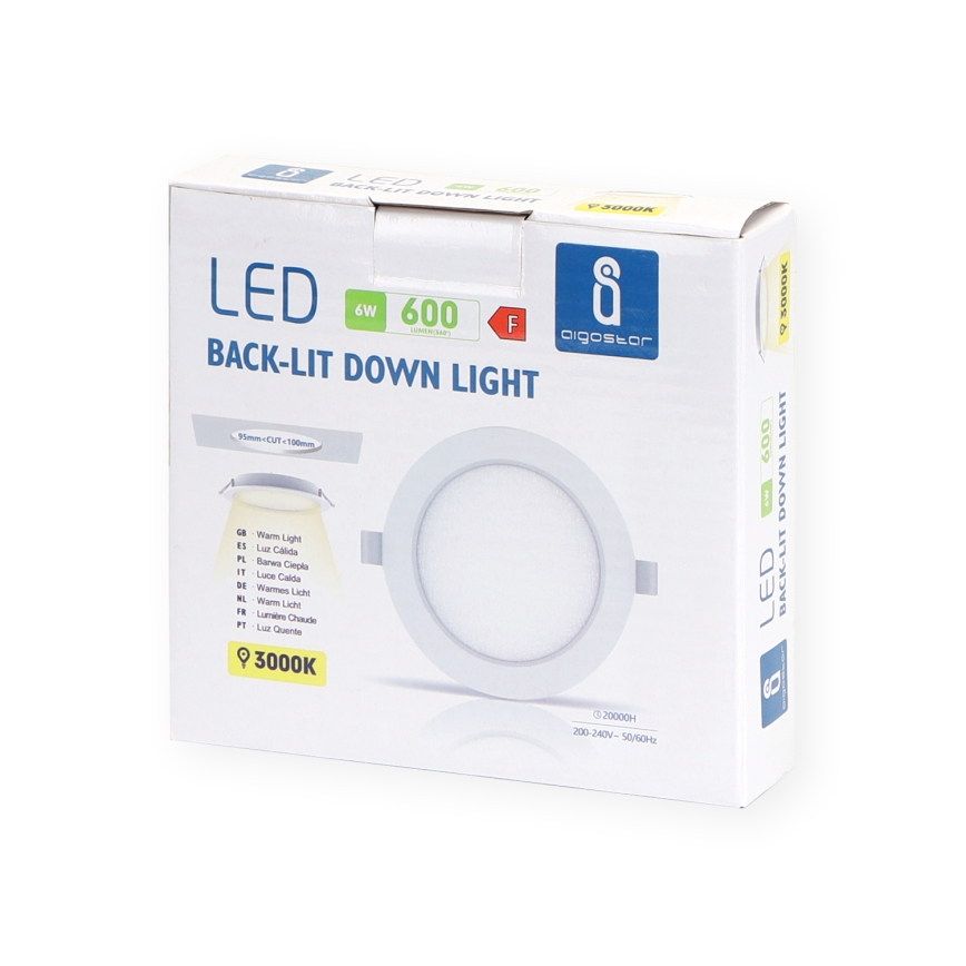 Aigostar - Χωνευτό Φωτιστικό LED LED/6W/230V 3000K διάμετρος 11,8 cm λευκό