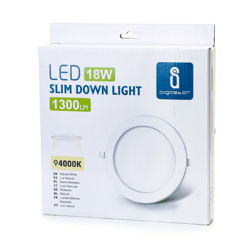 Aigostar - Χωνευτό Φωτιστικό LED ULTRATHIN LED/18W/230V 4000K λευκό