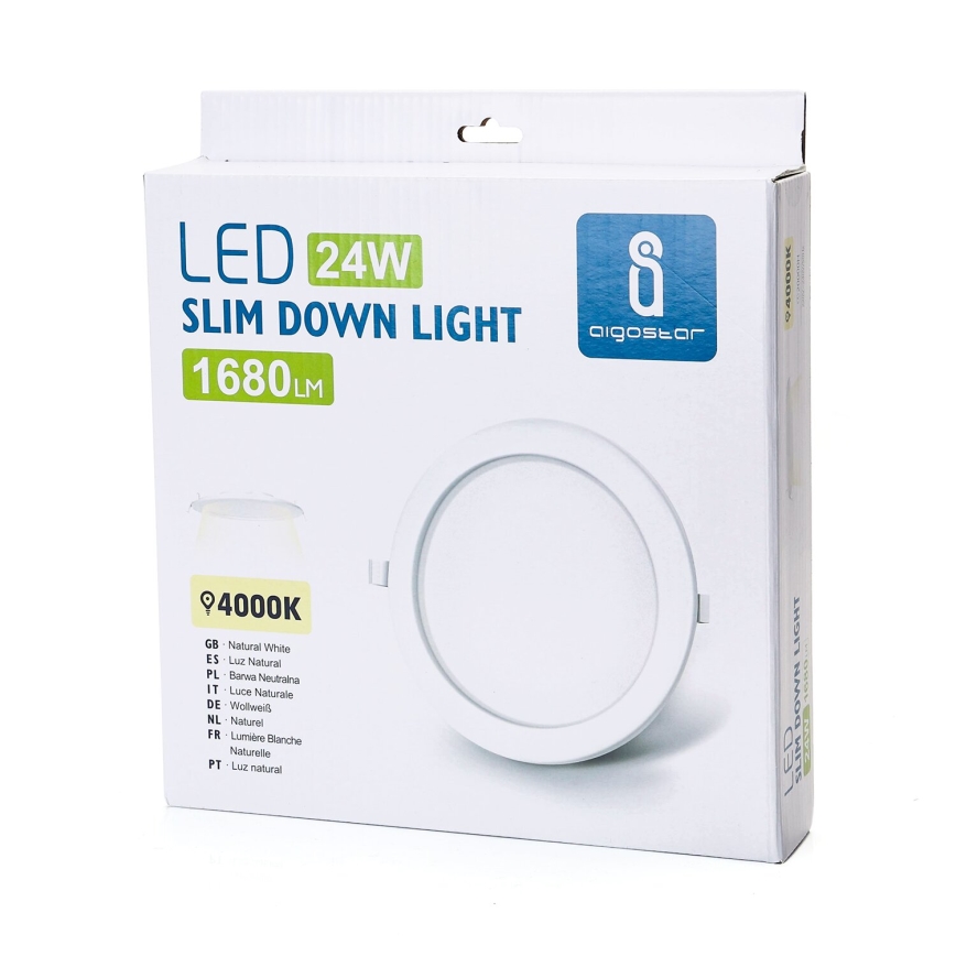 Aigostar - Χωνευτό Φωτιστικό LED ULTRATHIN LED/24W/230V 4000K λευκό