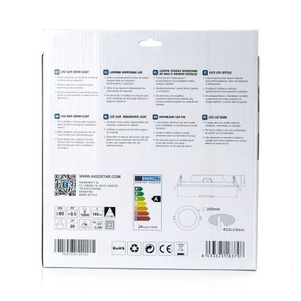 Aigostar - Χωνευτό Φωτιστικό LED ULTRATHIN LED/24W/230V 4000K λευκό
