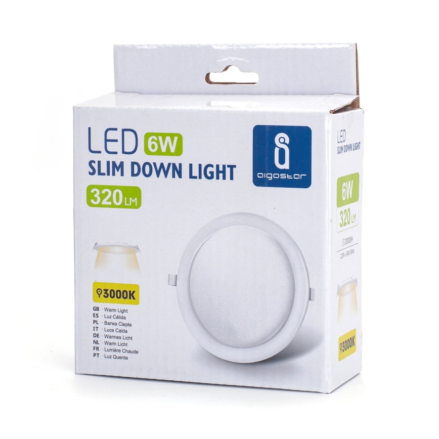 Aigostar - Χωνευτό Φωτιστικό LED ULTRATHIN LED/6W/230V 3000K λευκό