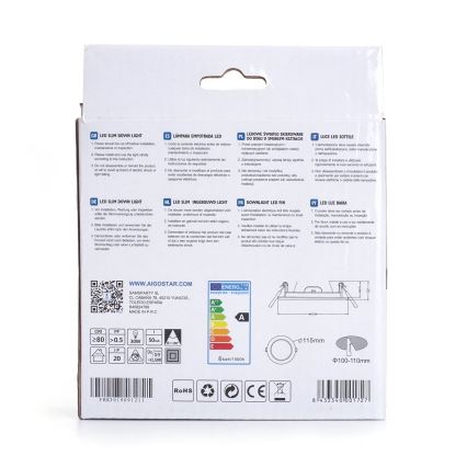 Aigostar - Χωνευτό Φωτιστικό LED ULTRATHIN LED/6W/230V 3000K λευκό