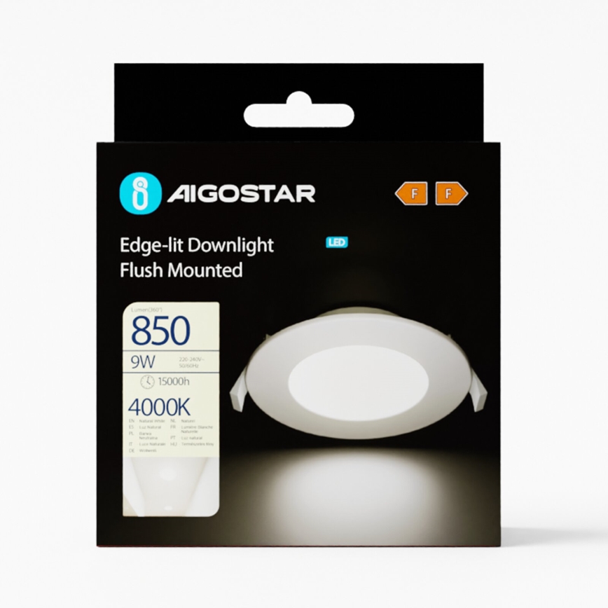 Aigostar - Χωνευτό Φωτιστικό LED ULTRATHIN LED/9W/230V 4000K λευκό