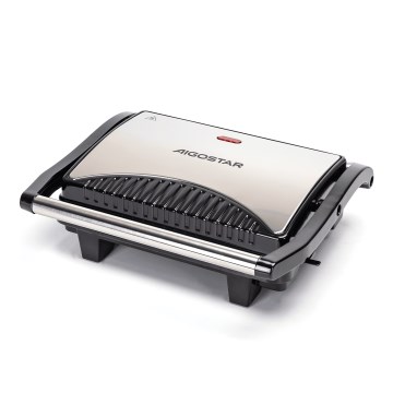 Aigostar - Ψησταριά/Γκριλιέρα 1000W/230V μαύρο/ματ χρώμιο