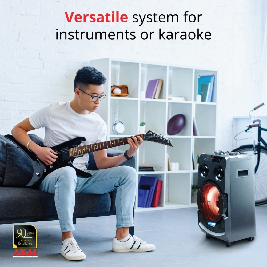 AKAI ABTS-112 - Ασύρματο ηχείο 300W/230V με μπαταρία 7000 mAh + τηλεχειριστήριο