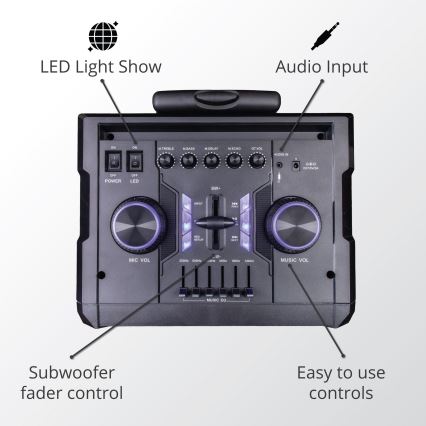 AKAI ABTS-112 - Ασύρματο ηχείο 300W/230V με μπαταρία 7000 mAh + τηλεχειριστήριο