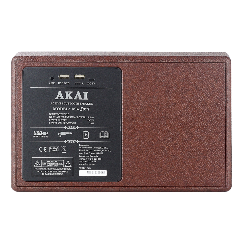 AKAI M3 SOUL COFFEE - Ασύρματο ηχείο 20W/6000 mAh