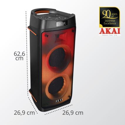 AKAI PARTY BOX 810 - Ασύρματο ηχείο 65 W / 230 V, μπαταρία 5000 mAh + τηλεχειριστήριο
