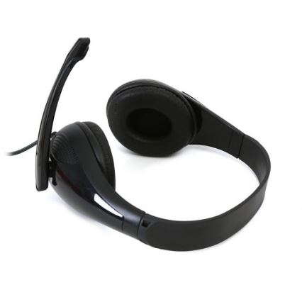 Ακουστικά κεφαλής με μικρόφωνο μαύρα