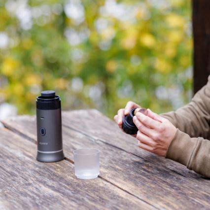 Aligator ACM002 - Ταξιδιωτική επαναφορτιζόμενη καφετιέρα PortaCaffé 3 σε 1 72W/7500 mAh γκρι