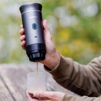 Aligator ACM002 - Ταξιδιωτική επαναφορτιζόμενη καφετιέρα PortaCaffé 3 σε 1 72W/7500 mAh γκρι