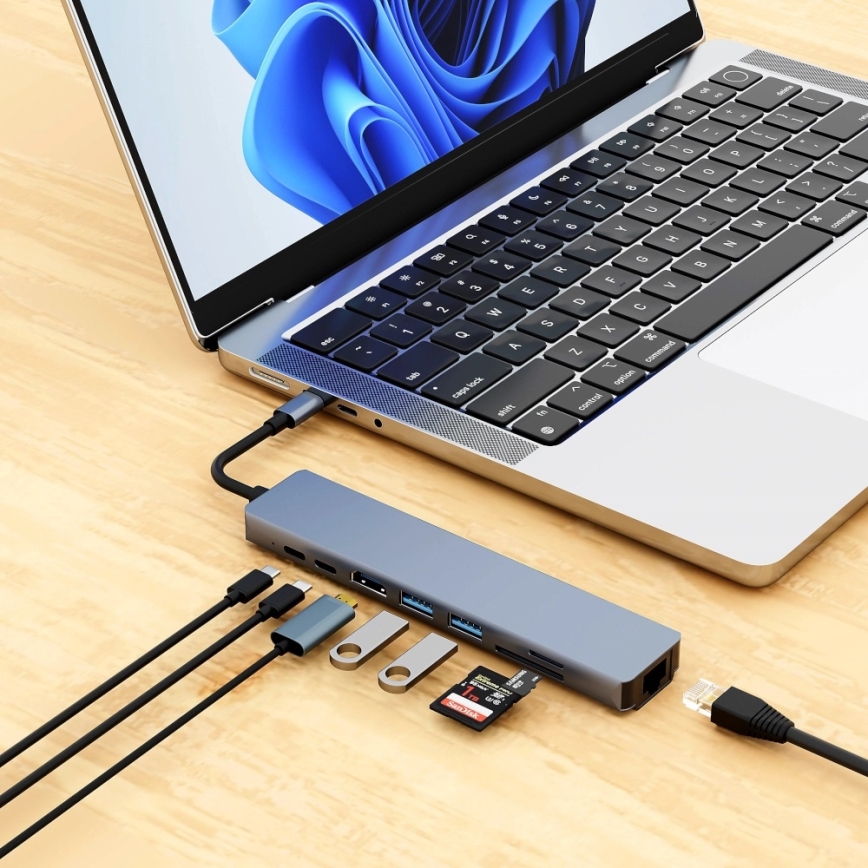 Aligator AHUB001 - USB-C διανομέας 8 σε 1