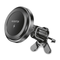 Aligator AMS05BK - Μαγνητική βάση κινητού για αυτοκίνητο με ασύρματη φόρτιση Qi 15W και συμβατότητα MagSafe, μαύρη