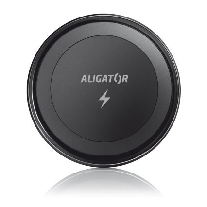 Aligator AMS05BK - Μαγνητική βάση κινητού για αυτοκίνητο με ασύρματη φόρτιση Qi 15W και συμβατότητα MagSafe, μαύρη