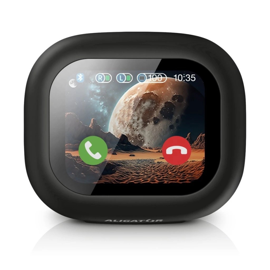 Aligator ATR10BK - Ασύρματα ακουστικά με μεταφραστή 2-σε-1 Pods Translate 470 mAh + 2x 40 mAh μαύρο