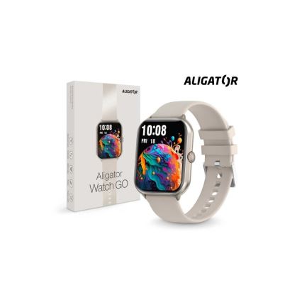 Aligator AW10SR - Έξυπνο ρολόι Watch GO 220 mAh IP67 κρεμ