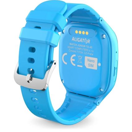 Aligator AW11BE - Έξυπνο ρολόι Watch Junior 2 450 mAh IP67 Wi-Fi μπλε