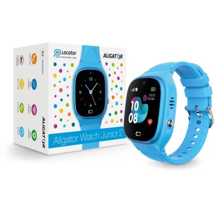 Aligator AW11BE - Έξυπνο ρολόι Watch Junior 2 450 mAh IP67 Wi-Fi μπλε