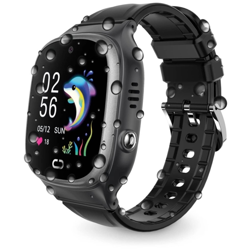 Aligator AW11BK - Έξυπνο ρολόι Watch Junior 2 450 mAh IP67 Wi-Fi μαύρο