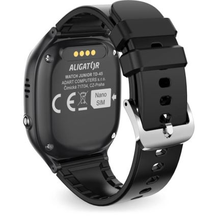Aligator AW11BK - Έξυπνο ρολόι Watch Junior 2 450 mAh IP67 Wi-Fi μαύρο