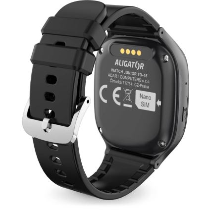 Aligator AW11BK - Έξυπνο ρολόι Watch Junior 2 450 mAh IP67 Wi-Fi μαύρο