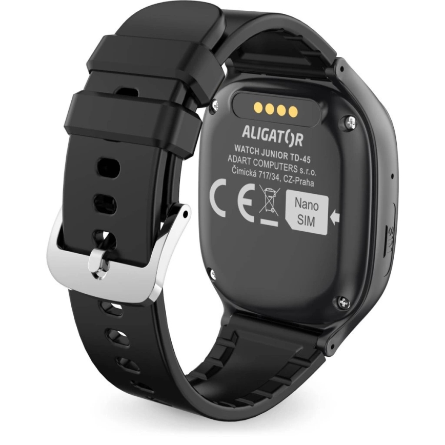 Aligator AW11BK - Έξυπνο ρολόι Watch Junior 2 450 mAh IP67 Wi-Fi μαύρο