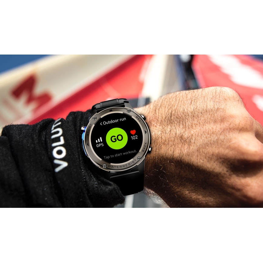Aligator AW12BK - Έξυπνο ρολόι Watch GPS 500 mAh IP69K μαύρο