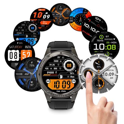 Aligator AW12BK - Έξυπνο ρολόι Watch GPS 500 mAh IP69K μαύρο